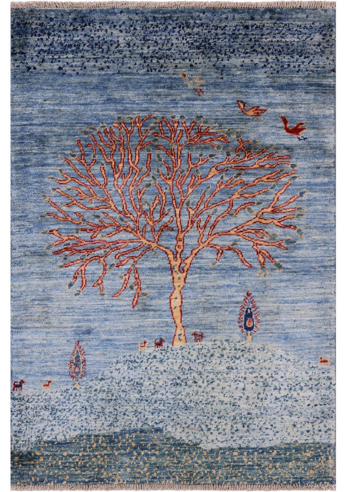 2' 9" X 4' 0" Hand-Knotted Tribal Persian Gabbeh Wool Rug - Q12654