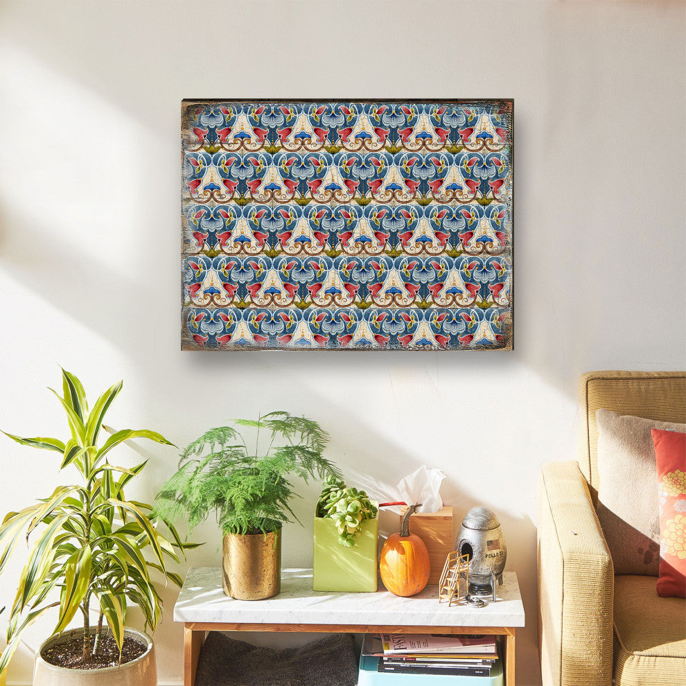 Decorative Pattern Wooden Block, 12"x9"