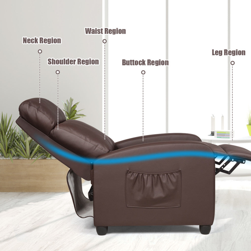 Recliner Massage Chair, Ergonomic Adjustable Single Sofa with Padded Seat