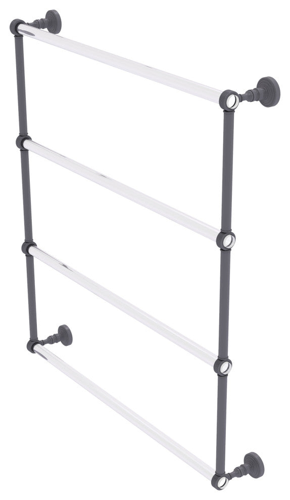 Pacific Grove 4 Tier 30" Ladder Towel Bar with Groovy Accents, Matte Gray