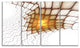 Yellow Flames on White Blocks, Abstract Art on Canvas, 48"x28", 4 Panels