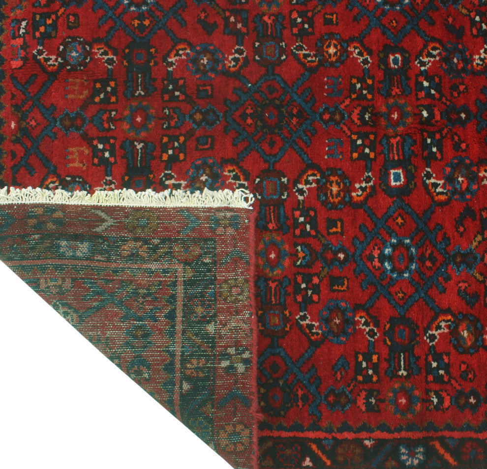Fine Vintage Distressed Lafayette Red/Charcoal Runner, 3'4x13'10