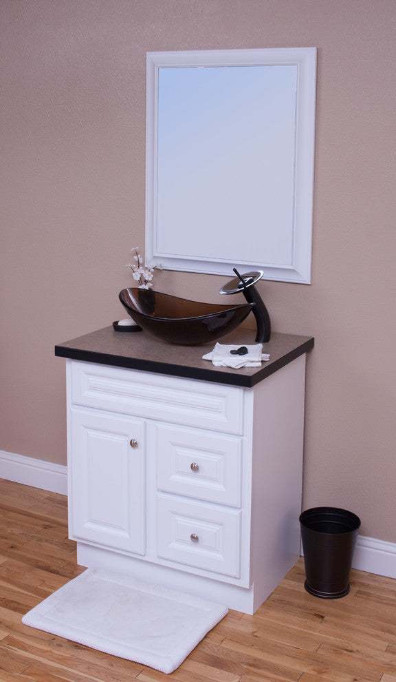 Topia Glass Vessel Sink and Faucet Set, Oil Rubbed Bronze