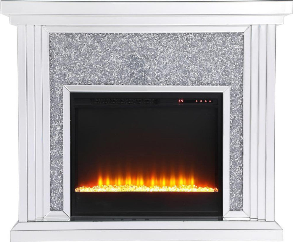Crystal Mirror Fireplace Mantel, 47.5"