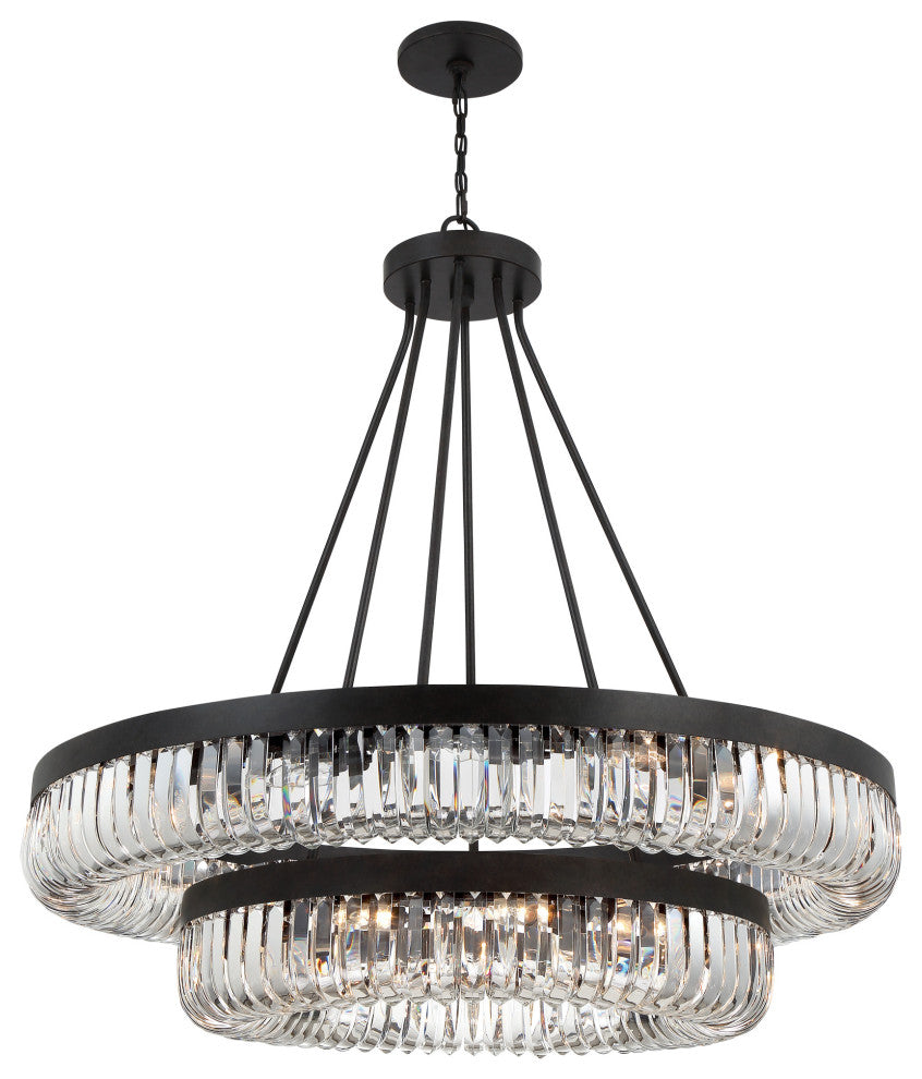 Crystorama Lighting Group ALI-B2026 Alister 26 Light 42"W Ring - Charcoal