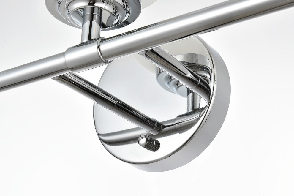 3 Light Chrome And Frosted White Bath Sconce