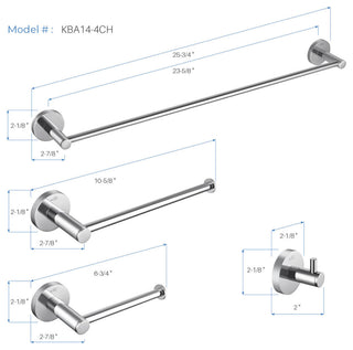 Circular 4 Piece Hardware Set, Chrome