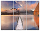 "Jetty in Lake Japan" Photography Metal Wall Art, 3 Panels, 36"x28"