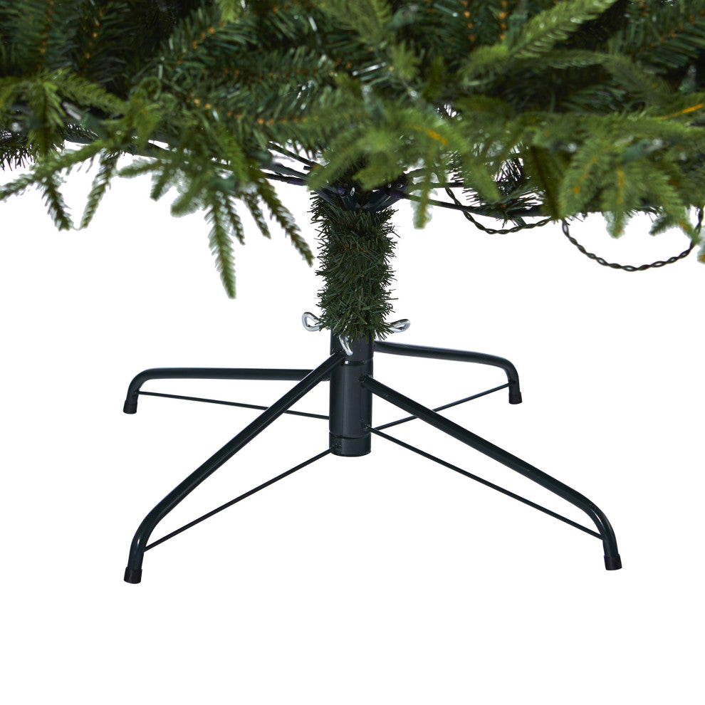 7.5' Colorado Mountain Fir Natural Faux Xmas Tree W/Lights & Bendable Branches