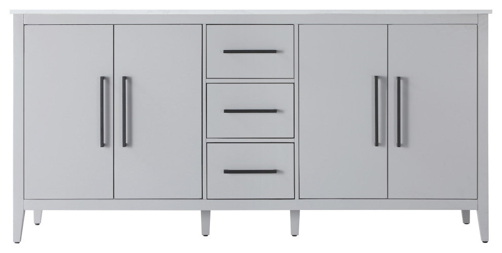 Home Living 72" Double Bathroom Vanity, Grey