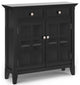 Acadian Solid Wood 36 Inch Wide Entryway Hallway Storage Cabinet In Black
