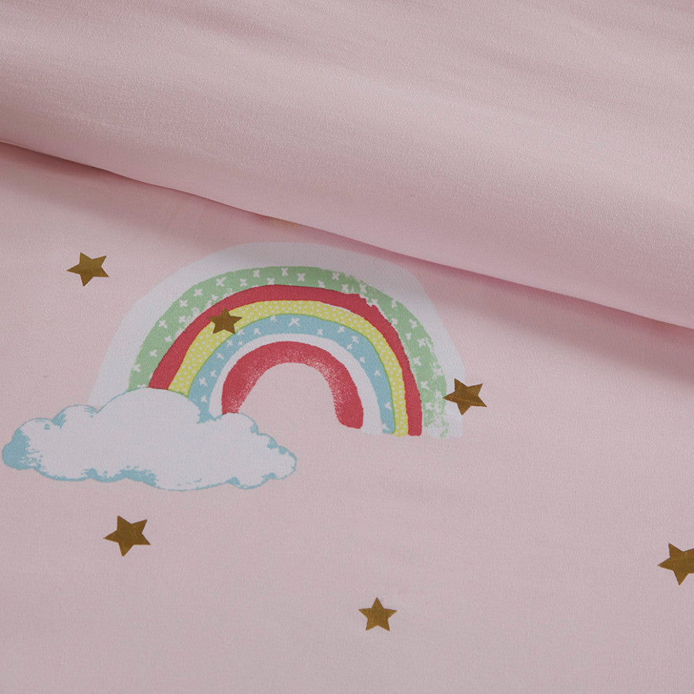 Mi Zone Kids Alicia Unicorn Gold Stars Complete Comforter and Sheet Set, Twin, C