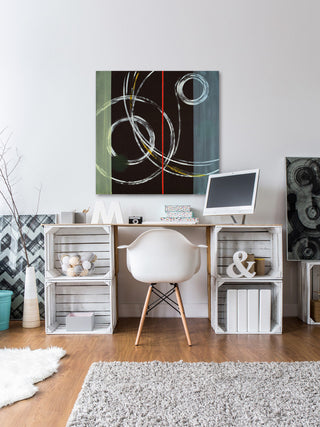 "Circle Swirl" Painting Print on Canvas