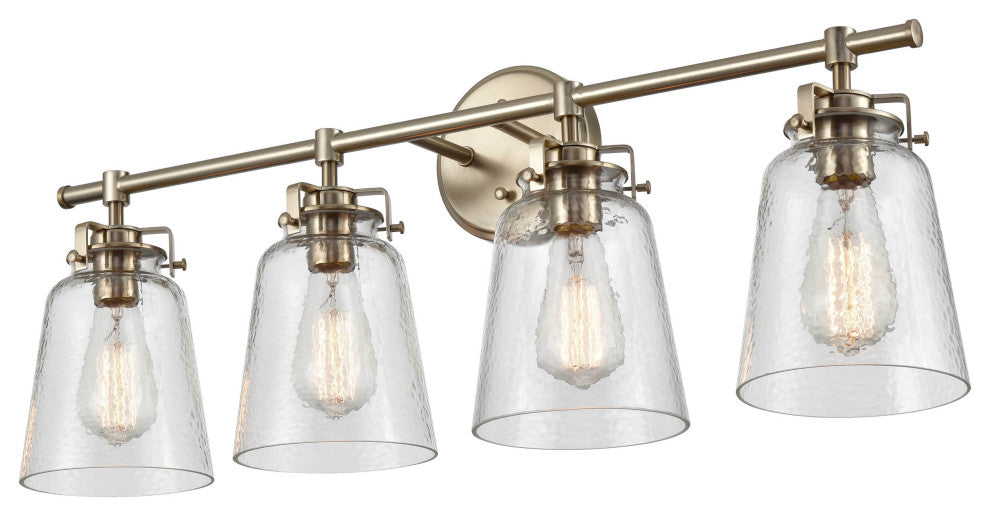 4 Light 31.25" Modern Gold Vanity Light
