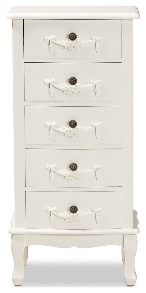 Callen Classic and Traditional White Finished Wood 5-Drawer Chest