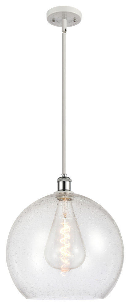 Innovations 516-1S-WPC-G124-14-LED 1 Light Pendant, White, Polished Chrome