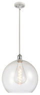 Innovations 516-1S-WPC-G124-14-LED 1 Light Pendant, White, Polished Chrome