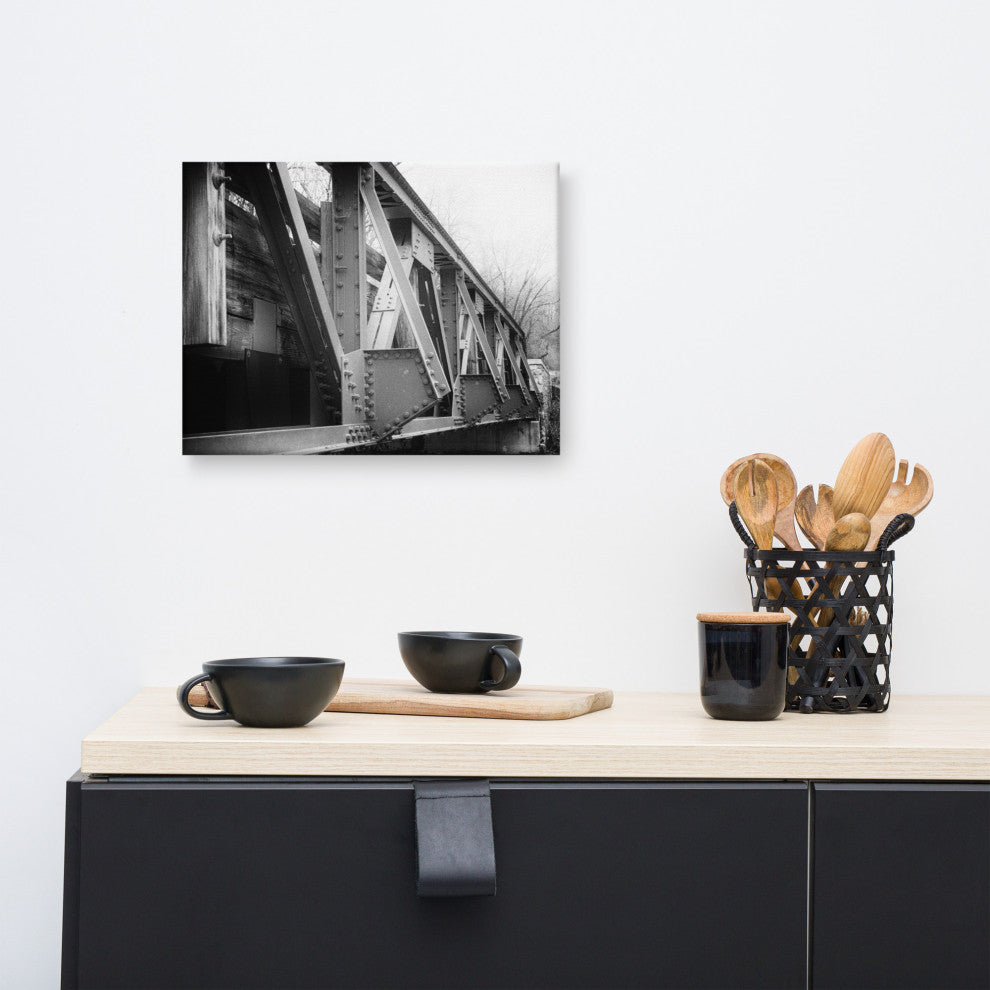 White Clay Creek Bridge Landscape Photo Canvas Wall Art Print, 12" X 16"