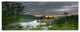 Stormy Weather Over Swamp, Landscape Canvas Art Print, 70"x28", 6 Panels
