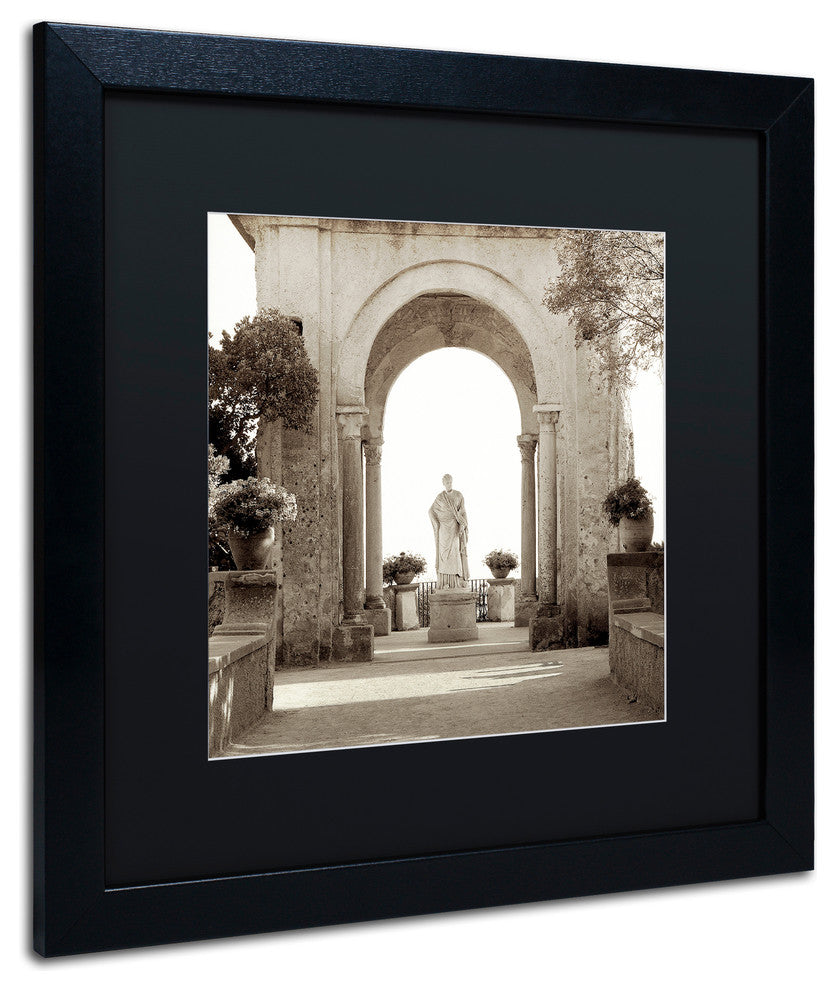 Alan Blaustein 'Giardini Italiano V' Art, Black Frame, Black Mat, 16x16