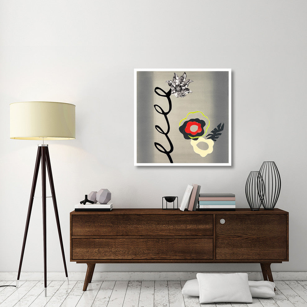 "Open Flowers with Damask Bloom" Digital Paper Print by Joan Elan Davis, 38"x38"
