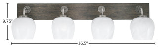 Oxbridge, Bath Bar, Graphite & Painted Distressed Wood-look, 6" White Marble