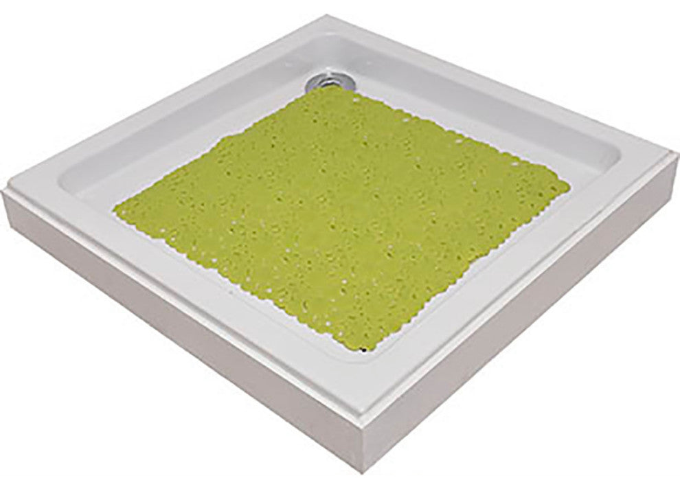 Bubbles Non-Slip Square Shower Mat 20"³L X 20"³W, Lime Green