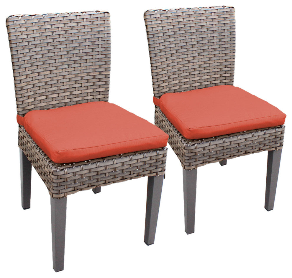 2 Florence Armless Dining Chairs Tangerine