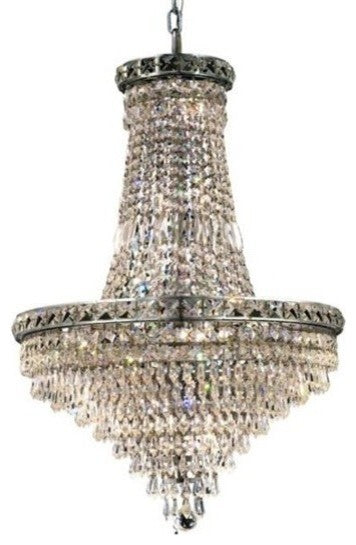 Elegant Tranquil Dining Room Light, Chrome Finish With Royal Cut Crystal