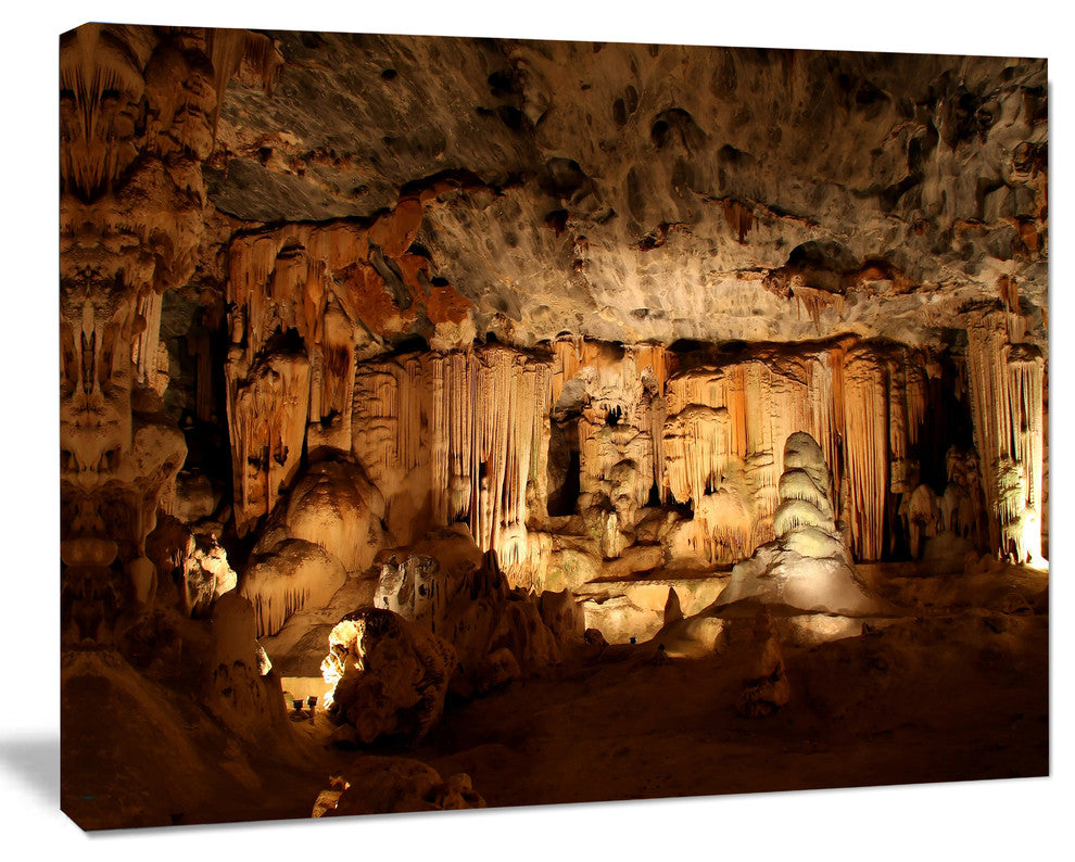 Dark Cango Caves South Africa, African Landscape Canvas Art Print, 20"x12"