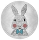 Bow-tie Bunny Easter Chenille Rug, Explorer Blue, 5' Round