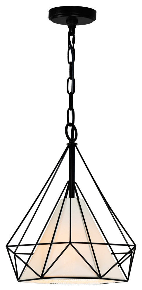 Diamond 1 Light Down Pendant With Black Finish