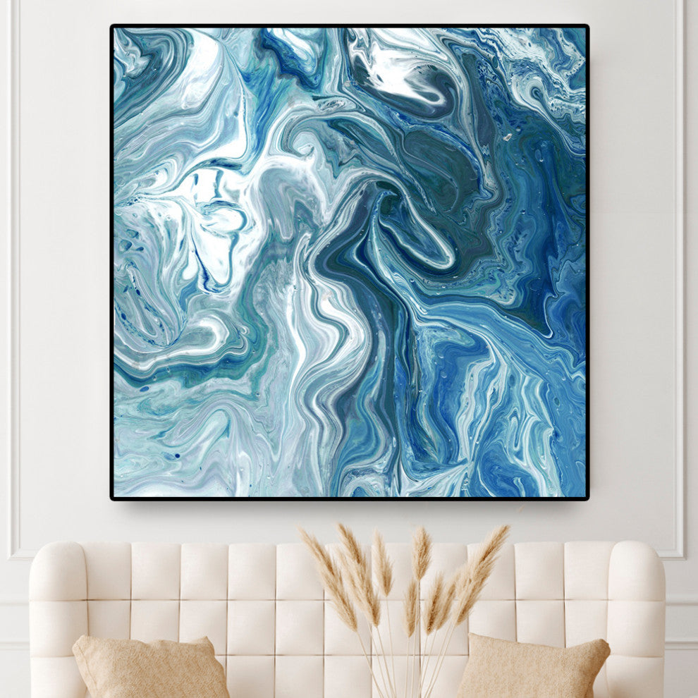 "Indigo Minerals II" Oversized Framed Canvas, 45" x 45"