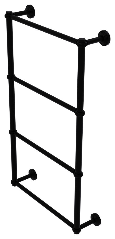 Waverly Place 4 Tier 30" Ladder Towel Bar with Twisted Detail, Matte Black