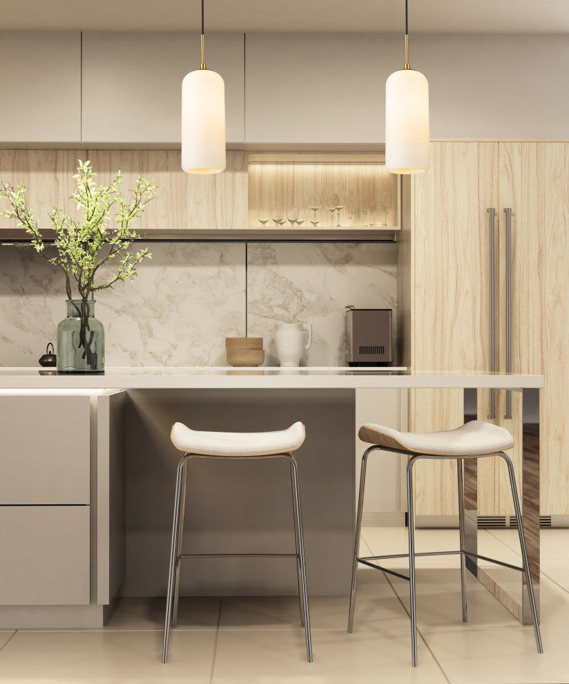 Zlite 732P17-HBR 1-Light Pendant, Matte Opal