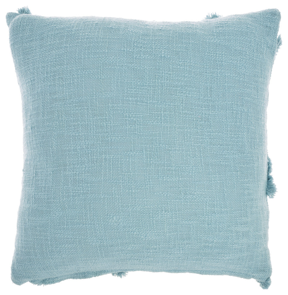 Mina Victory SH018 Throw Pillow, Aqua, 18"X18"