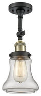 Franklin Restoration Bellmont 1 Light Semi-Flush Mount, Black Antique Brass