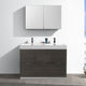Valencia 48" Gray Oak Free Standing Double Sink Vanity, Faucet FFT3071BN