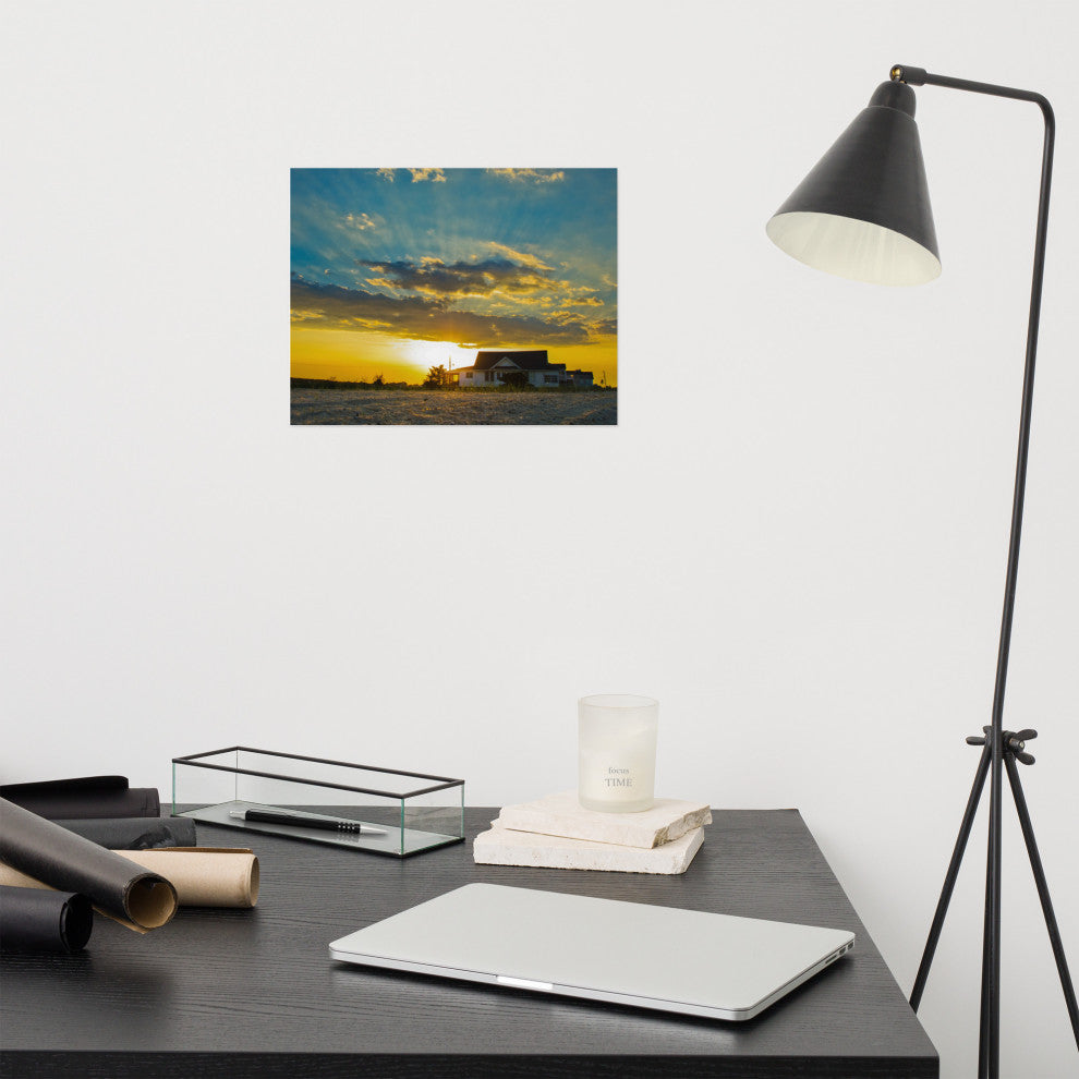 Sunset at Bowers Landscape Photo, Coastal Unframed Wall Art Print, 11" X 14"