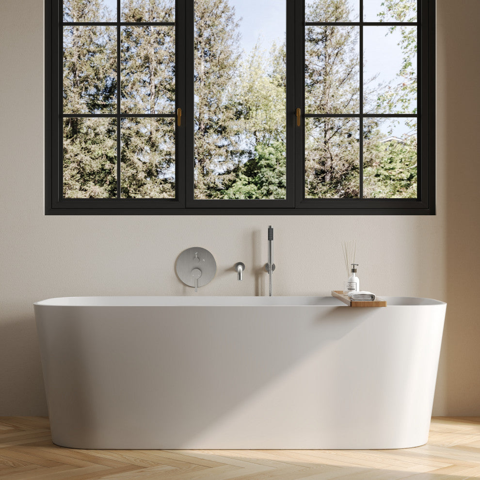 Wall-Mount Tub and Handheld Shower Faucet Set, Brushed Nickel