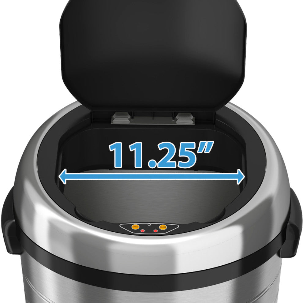 iTouchless Sensor Trash Can with Odor Control System and Wheels, 18 Gallon