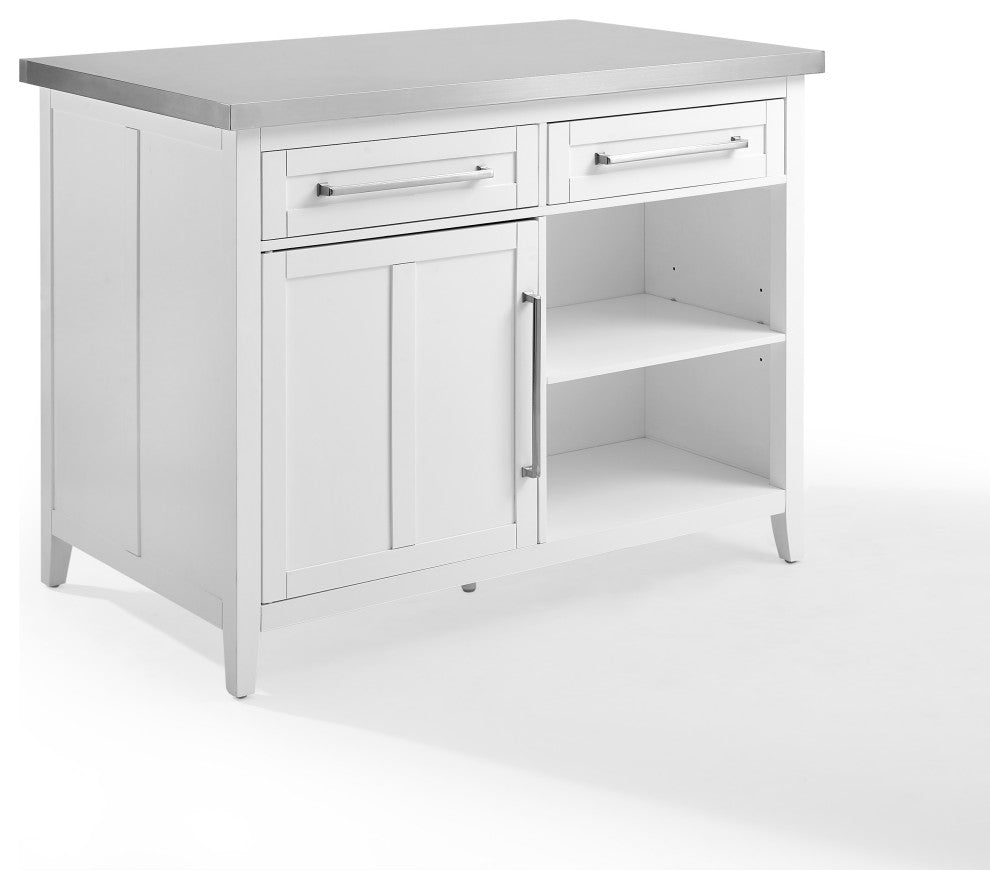 Silvia Stainless Steel Top Kitchen Island