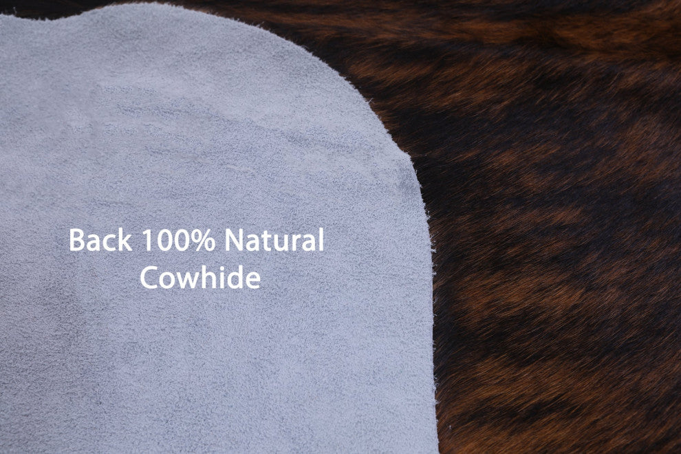 6' 7" X 5' 8" Brindle Natural Cowhide Rug C2295