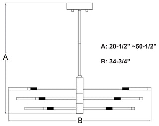 Cullerto 6-Light Matte Black/Gold Contemporary LED Pendant Light Adjustable Arms