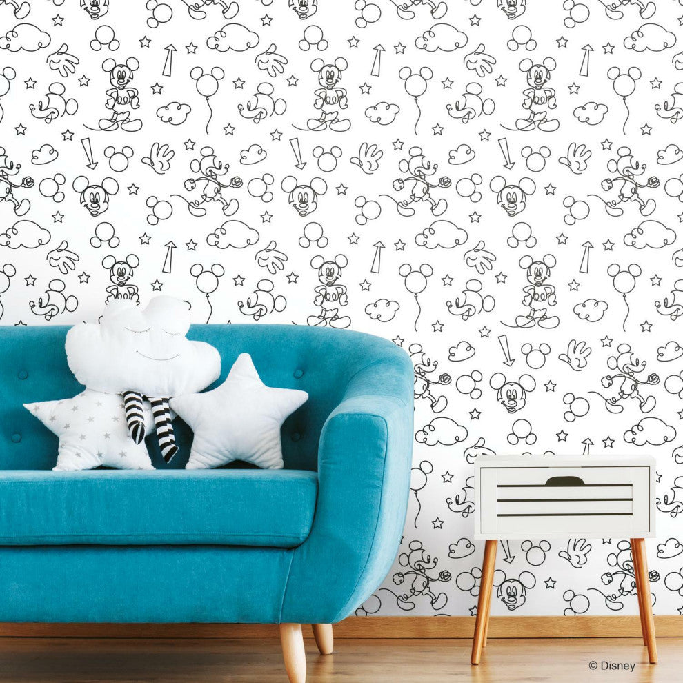 Disney Mickey Mouse Line Art Peel & Stick Wallpaper