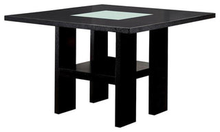 Furniture of America Jalen Wood 5-Piece LED Counter Table Set in Black