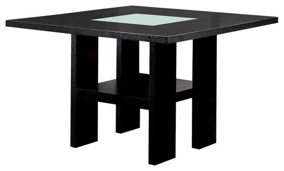 Furniture of America Jalen Wood 5-Piece LED Counter Table Set in Black