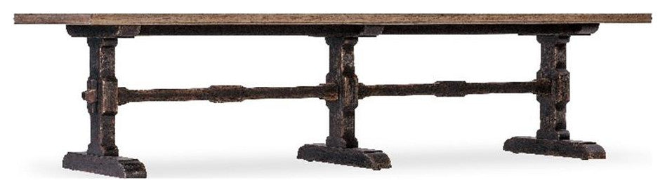 Americana Trestle Rectangle Wood Cocktail Table in Black by Hooker Furniture