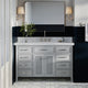 Kensington 55" Bath Vanity With Marble Top, Carrara White/White Basin