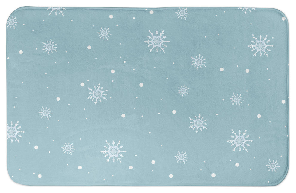 Blue Snowflake Pattern 21x34 Bath Mat
